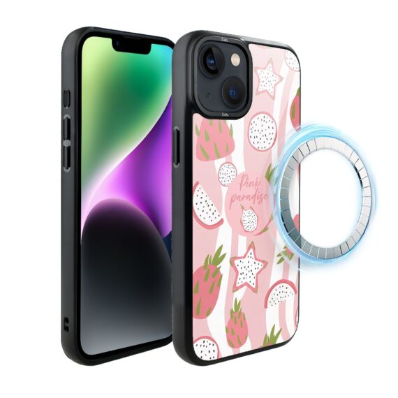 Etui do iPhone 14 Plus IBIZU DropGuard Matt z MagSafe, Bella Fantasia, Różowa pitaja (2)