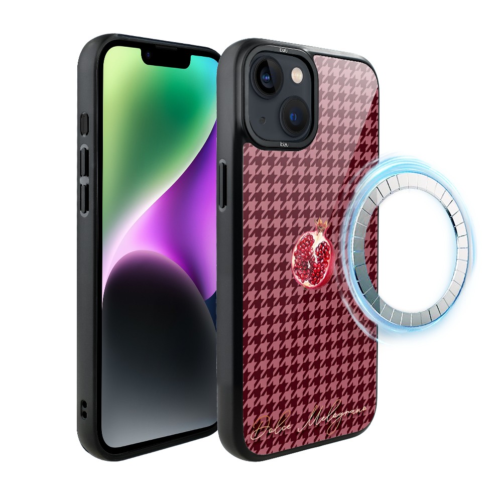 Etui do iPhone 14 Plus IBIZU DropGuard Matt z MagSafe, Bella Fantasia, Rubinowy granat