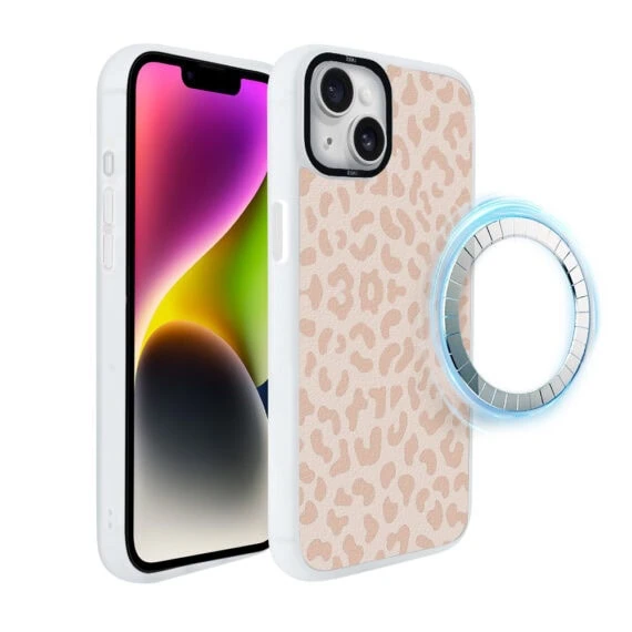 Etui do iPhone 14 Plus IBIZU DropGuard Matt z MagSafe, Boho, Delikatna panterka (4)