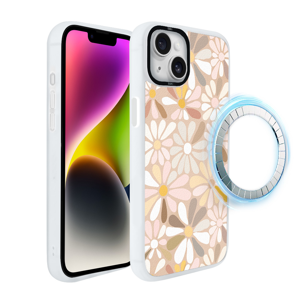 Etui do iPhone 14 Plus IBIZU DropGuard Matt z MagSafe, Boho, Kwiaty vintage