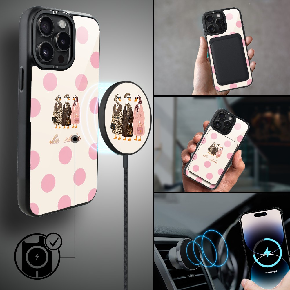 Etui do iPhone 14 Pro IBIZU DropGuard Matt z MagSafe, Bella Fantasia, Paryskie groszki1