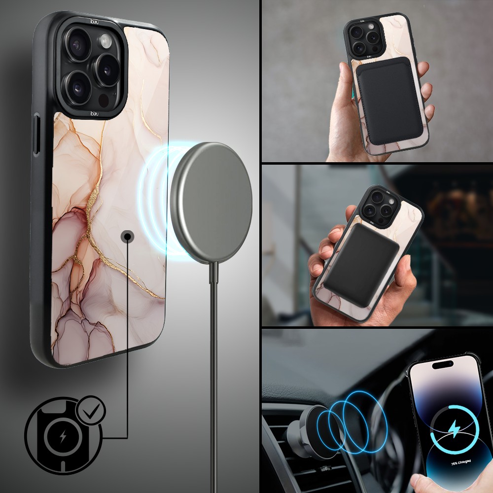 Etui do iPhone 14 Pro IBIZU DropGuard Matt z MagSafe, Ethereal Essence, Różany alabaster (2)