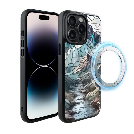 Etui do iPhone 14 Pro Max IBIZU DropGuard Matt z MagSafe, Barwy Szkła, Górski potok (2)