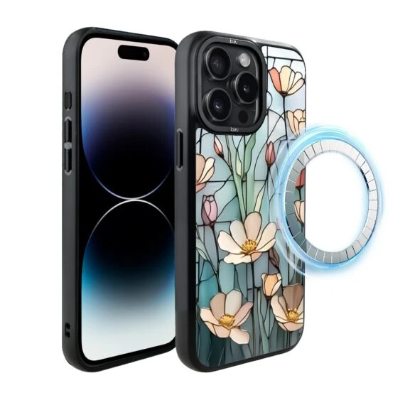 Etui do iPhone 14 Pro Max IBIZU DropGuard Matt z MagSafe, Barwy Szkła, Szept kwiatów polnych, poprawne (5)