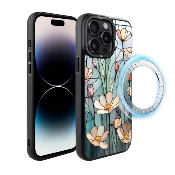 Etui do iPhone 14 Pro Max IBIZU DropGuard Matt z MagSafe, Barwy Szkła, Szept kwiatów polnych