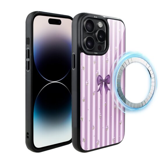 Etui do iPhone 14 Pro Max IBIZU DropGuard Matt z MagSafe, Bella Fantasia, Lawendowa kokarda (5)