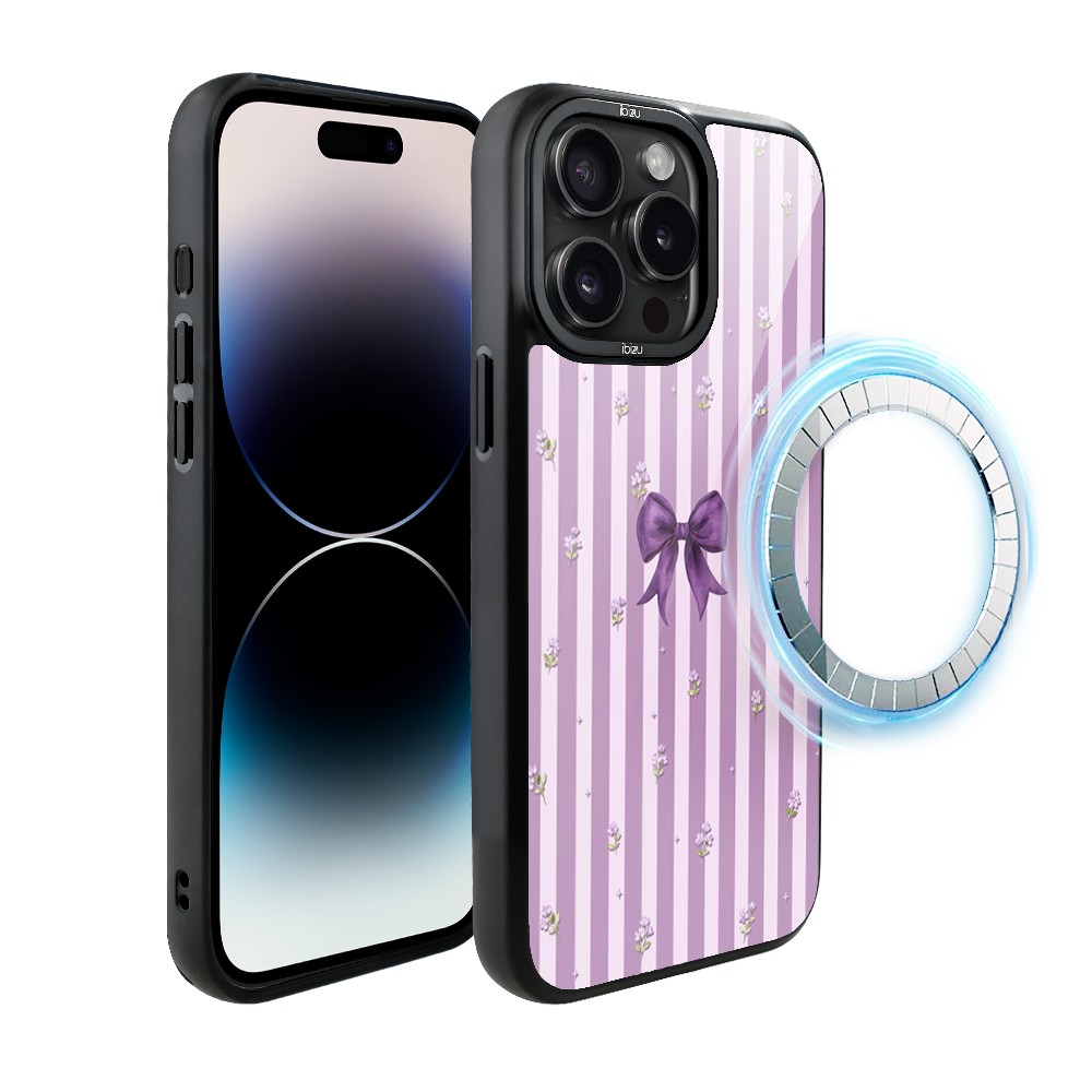 Etui do iPhone 14 Pro Max IBIZU DropGuard Matt z MagSafe, Bella Fantasia, Lawendowa kokarda