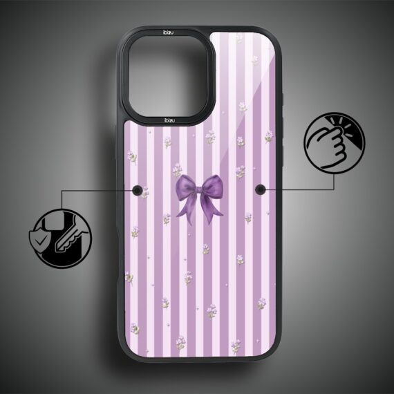 Etui do iPhone 14 Pro Max IBIZU DropGuard Matt z MagSafe, Bella Fantasia, Lawendowa kokarda (6)