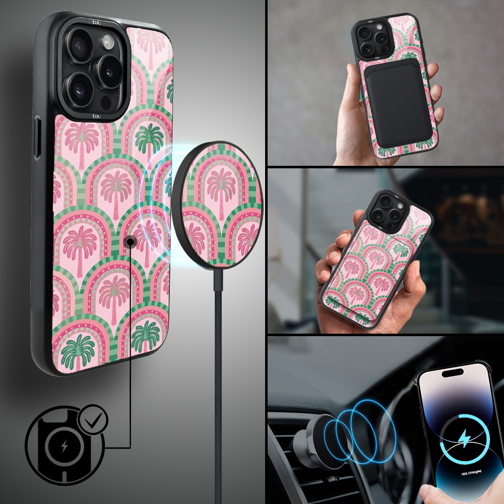 Etui do iPhone 14 Pro Max IBIZU DropGuard Matt z MagSafe, Bella Fantasia, Palmy na Capri (6)