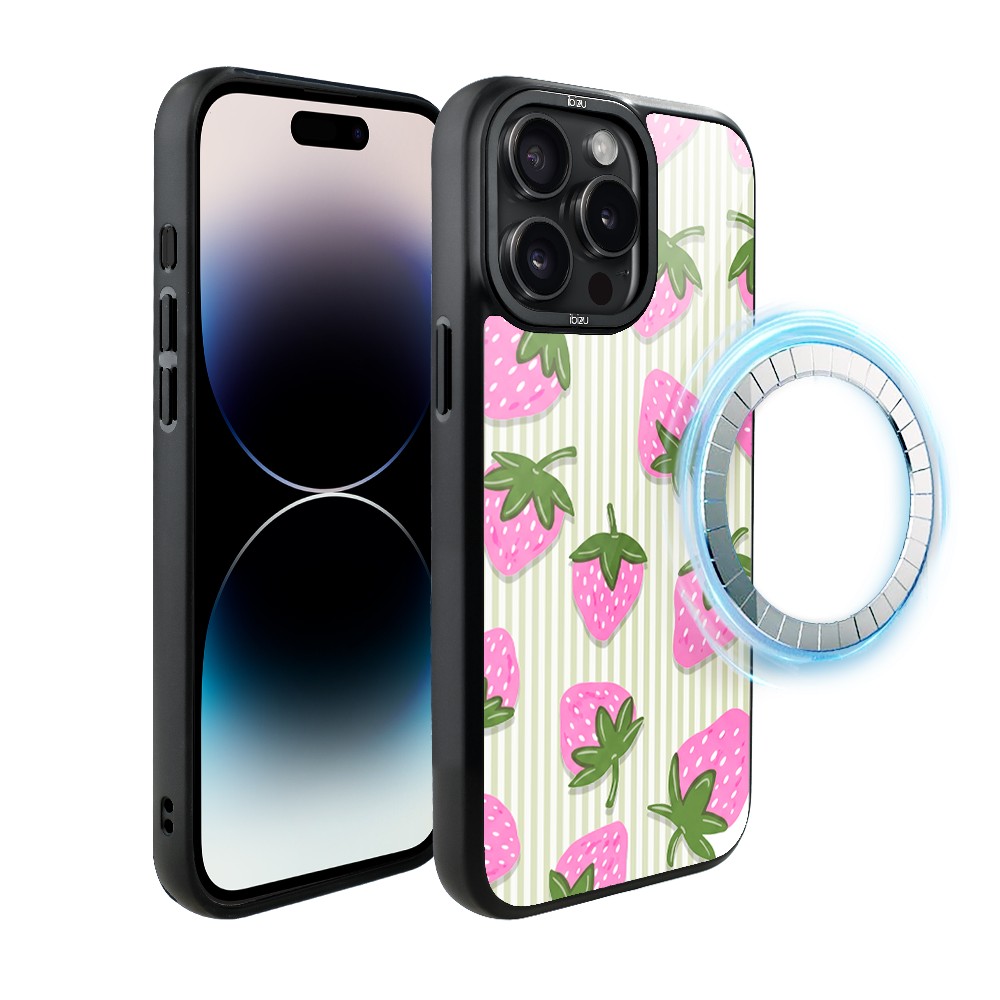 Etui do iPhone 14 Pro Max IBIZU DropGuard Matt z MagSafe, Bella Fantasia, Truskawkowa łąka