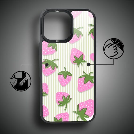 Etui do iPhone 14 Pro Max IBIZU DropGuard Matt z MagSafe, Bella Fantasia, Truskawkowa łąka (4)