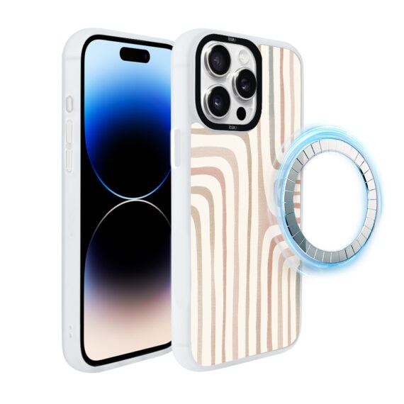 Etui do iPhone 14 Pro Max IBIZU DropGuard Matt z MagSafe, Boho, Piaskowy labirynt (3)