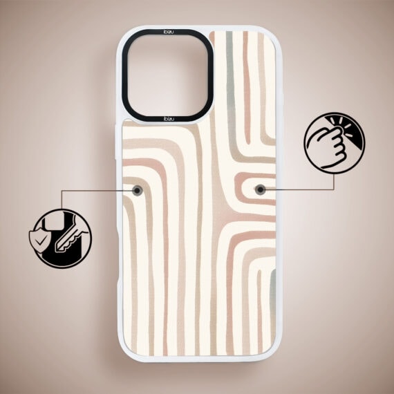 Etui do iPhone 14 Pro Max IBIZU DropGuard Matt z MagSafe, Boho, Piaskowy labirynt (4)