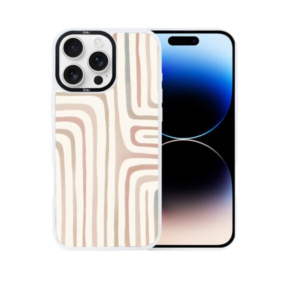 Etui do iPhone 14 Pro Max IBIZU DropGuard Matt z MagSafe, Boho, Piaskowy labirynt (5)