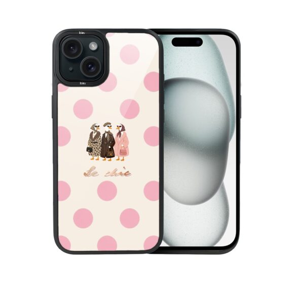 Etui do iPhone 15 IBIZU DropGuard Matt z MagSafe, Bella Fantasia, Paryskie groszki