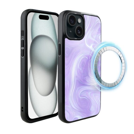 Etui do iPhone 15 IBIZU DropGuard Matt z MagSafe, Ethereal Essence, Lawendowy wir (7)