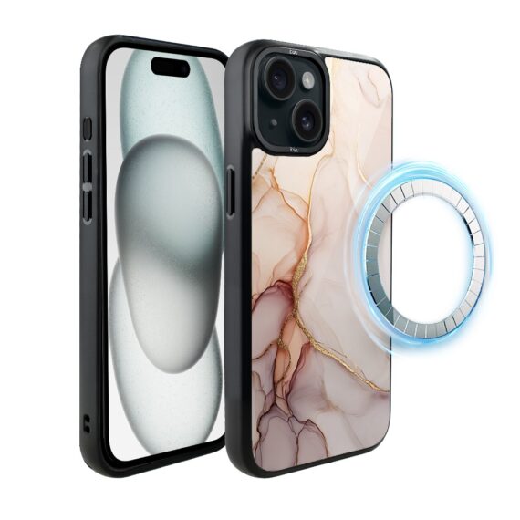 Etui do iPhone 15 IBIZU DropGuard Matt z MagSafe, Ethereal Essence, Różany alabaster (7)