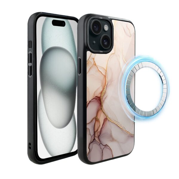 Etui do iPhone 15 Plus IBIZU DropGuard Matt z MagSafe, Ethereal Essence, Różany alabaster
