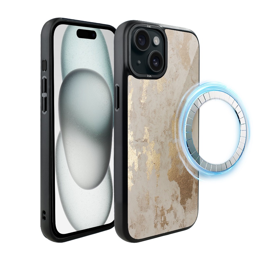Etui do iPhone 15 IBIZU DropGuard Matt z MagSafe, Ethereal Essence, Szampańskie Złoto