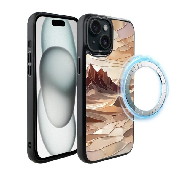 Etui do iPhone 15 IBIZU DropGuard Matt z MagSafe, Barwy Szkła, Pustynny spokój