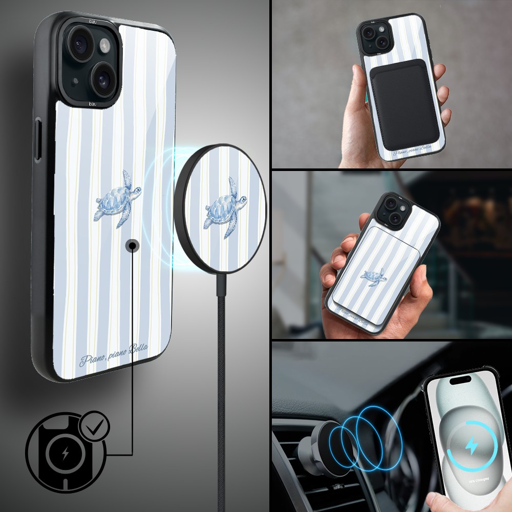Etui do iPhone 15 Plus IBIZU DropGuard Matt z MagSafe, Bella Fantasia, Grecki żółw (8)