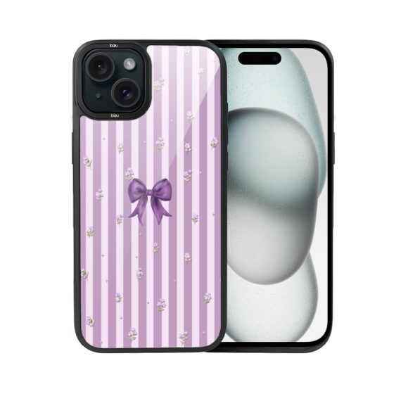 Etui do iPhone 15 Plus IBIZU DropGuard Matt z MagSafe, Bella Fantasia, Lawendowa kokarda (1)
