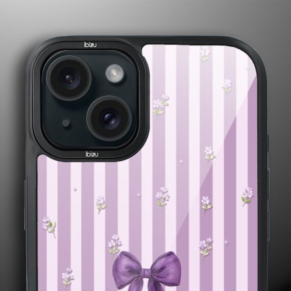 Etui do iPhone 15 Plus IBIZU DropGuard Matt z MagSafe, Bella Fantasia, Lawendowa kokarda (6)