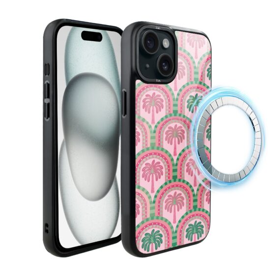 Etui do iPhone 15 Plus IBIZU DropGuard Matt z MagSafe, Bella Fantasia, Palmy na Capri (2)