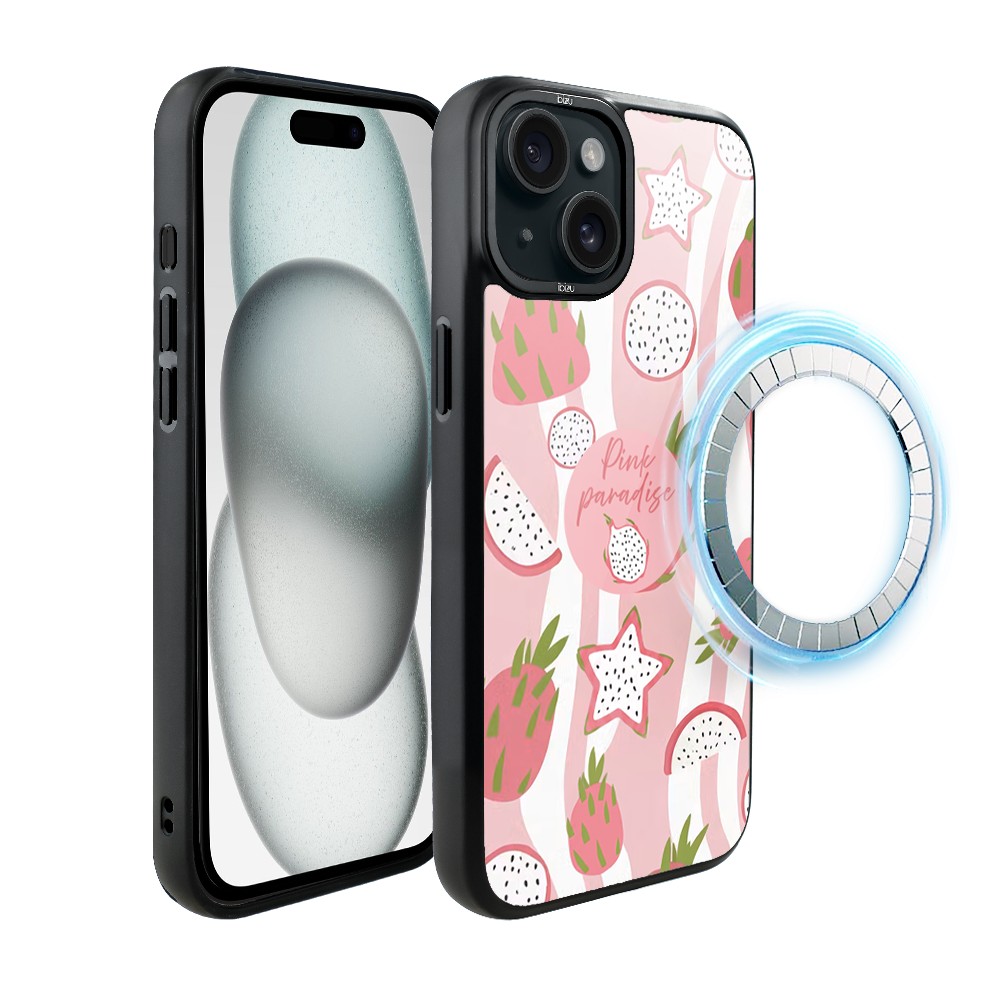 Etui do iPhone 15 IBIZU DropGuard Matt z MagSafe, Bella Fantasia, Różowa pitaja