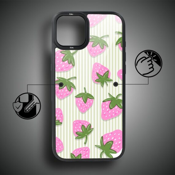Etui do iPhone 15 Plus IBIZU DropGuard Matt z MagSafe, Bella Fantasia, Truskawkowa łąka (3)