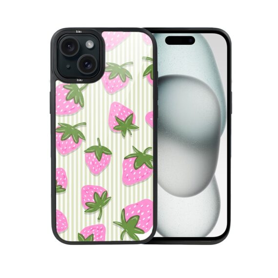 Etui do iPhone 15 Plus IBIZU DropGuard Matt z MagSafe, Bella Fantasia, Truskawkowa łąka (4)