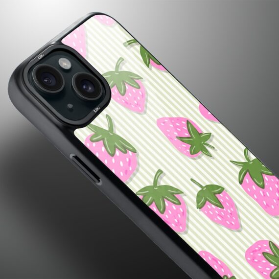 Etui do iPhone 15 Plus IBIZU DropGuard Matt z MagSafe, Bella Fantasia, Truskawkowa łąka (6)