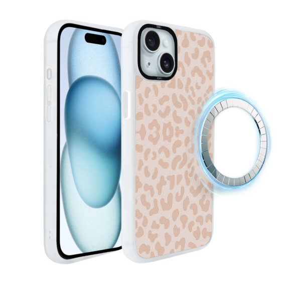 Etui do iPhone 15 Plus IBIZU DropGuard Matt z MagSafe, Boho, Delikatna panterka (2)