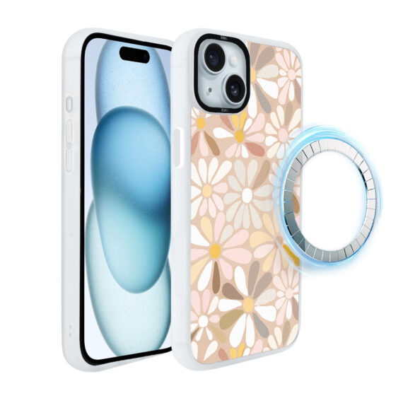 Etui do iPhone 15 Plus IBIZU DropGuard Matt z MagSafe, Boho, Kwiaty vintage, poprawne (2)