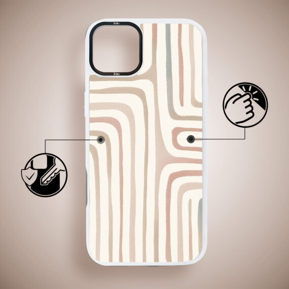 Etui do iPhone 15 Plus IBIZU DropGuard Matt z MagSafe, Boho, Piaskowy labirynt (4)