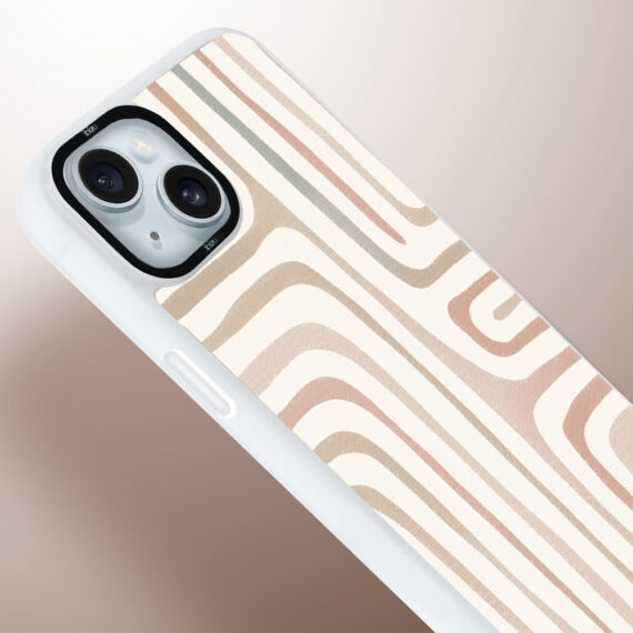 Etui do iPhone 15 Plus IBIZU DropGuard Matt z MagSafe, Boho, Piaskowy labirynt (7)