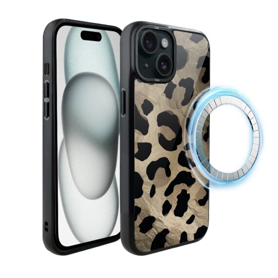 Etui do iPhone 15 Plus IBIZU DropGuard Matt z MagSafe, Zew Natury, Dziki Leopard (3)