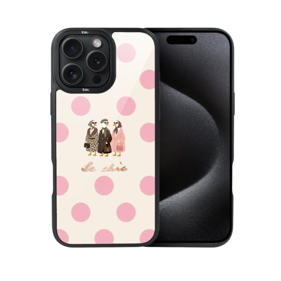 Etui do iPhone 15 Pro IBIZU DropGuard Matt z MagSafe, Bella Fantasia, Paryskie groszki