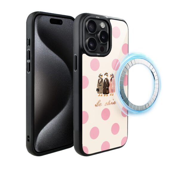Etui do iPhone 15 Pro IBIZU DropGuard Matt z MagSafe, Bella Fantasia, Paryskie groszki-6