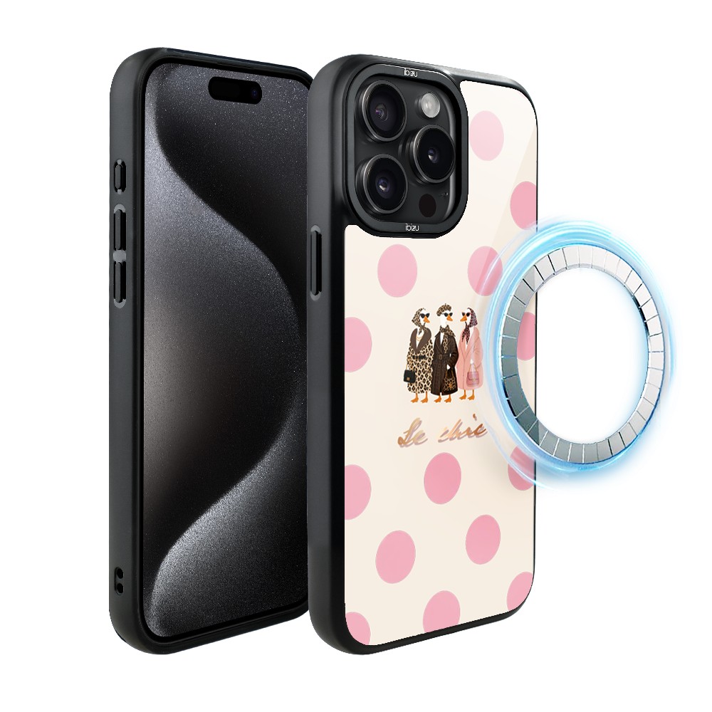 Etui do iPhone 15 Pro IBIZU DropGuard Matt z MagSafe, Bella Fantasia, Paryskie groszki