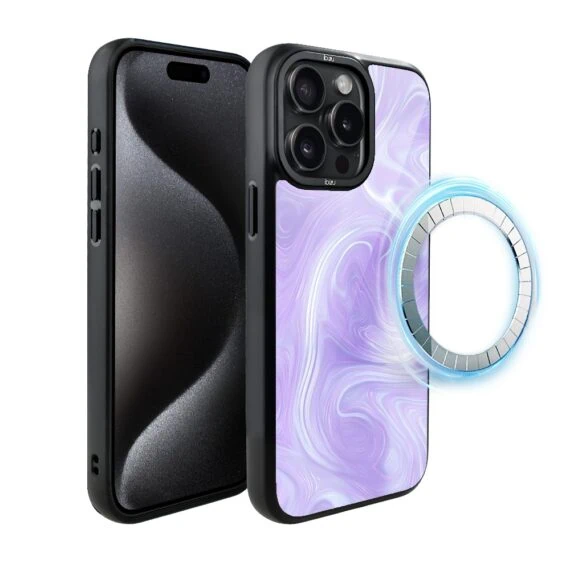 Etui do iPhone 15 Pro IBIZU DropGuard Matt z MagSafe, Ethereal Essence, Lawendowy wir (7)