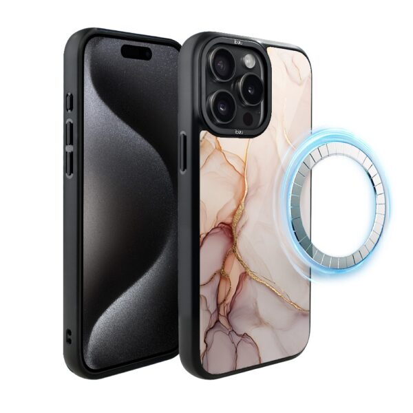 Etui do iPhone 15 Pro IBIZU DropGuard Matt z MagSafe, Ethereal Essence, Różany alabaster