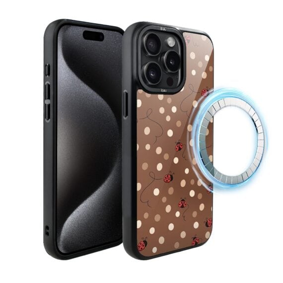 Etui do iPhone 15 Pro Max DropGuard Matt z MagSafe, Bella Fantasia, Kawowe biedronki (5)