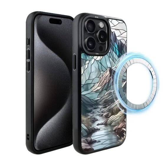 Etui do iPhone 15 Pro Max IBIZU DropGuard Matt z MagSafe, Barwy Szkła, Górski potok, poprawne (2)