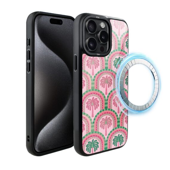Etui do iPhone 15 Pro Max IBIZU DropGuard Matt z MagSafe, Bella Fantasia, Palmy na Capri (1)