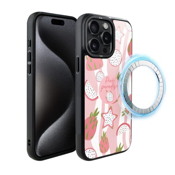 Etui do iPhone 15 Pro Max IBIZU DropGuard Matt z MagSafe, Bella Fantasia, Różowa pitaja (3)