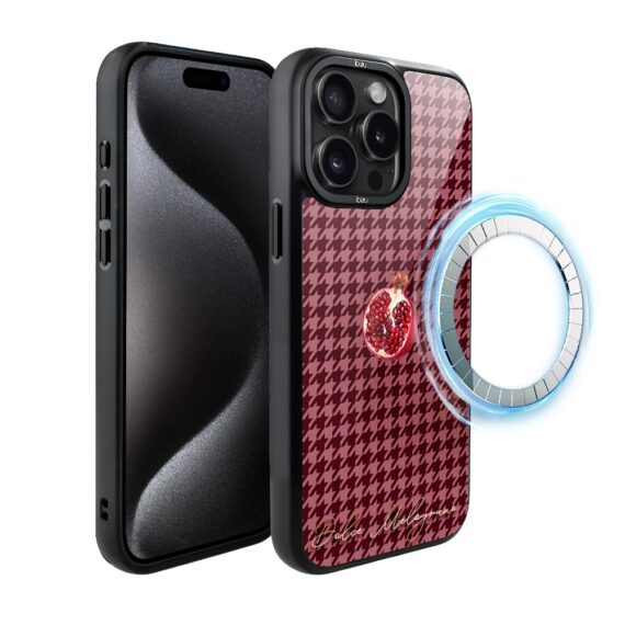 Etui do iPhone 15 Pro Max IBIZU DropGuard Matt z MagSafe, Bella Fantasia, Rubinowy granat (5)