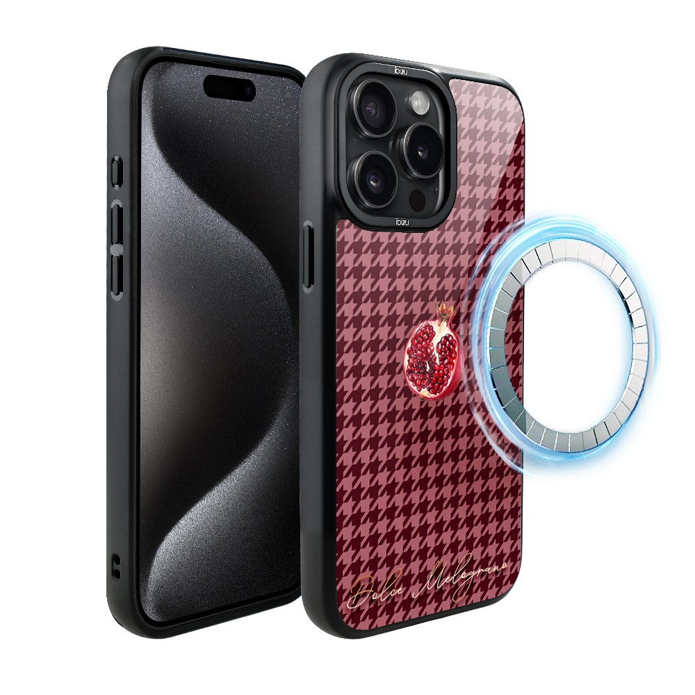 Etui do iPhone 15 Pro IBIZU DropGuard Matt z MagSafe, Bella Fantasia, Rubinowy granat
