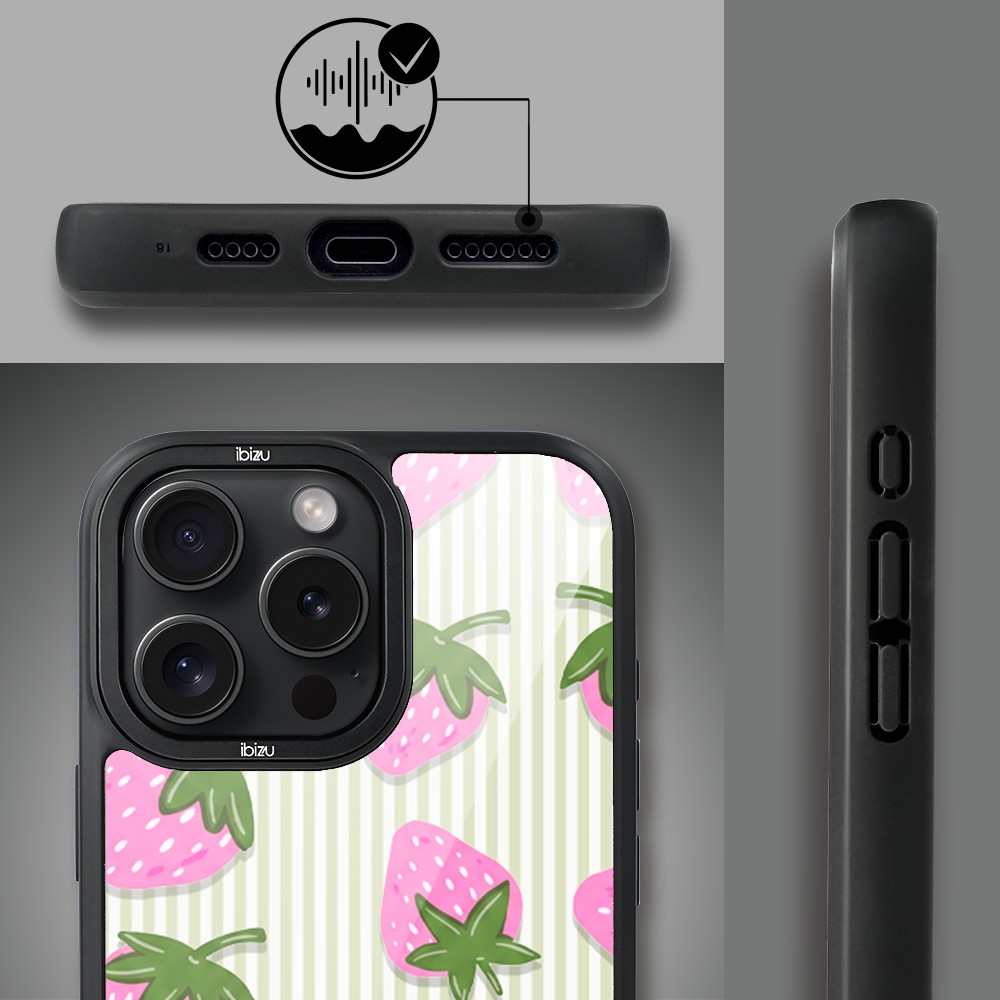 Etui do iPhone 15 Pro Max IBIZU DropGuard Matt z MagSafe, Bella Fantasia, Truskawkowa łąka (2)