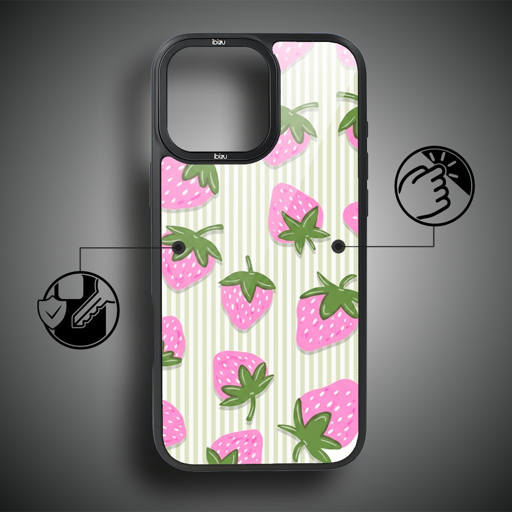Etui do iPhone 15 Pro Max IBIZU DropGuard Matt z MagSafe, Bella Fantasia, Truskawkowa łąka (5)